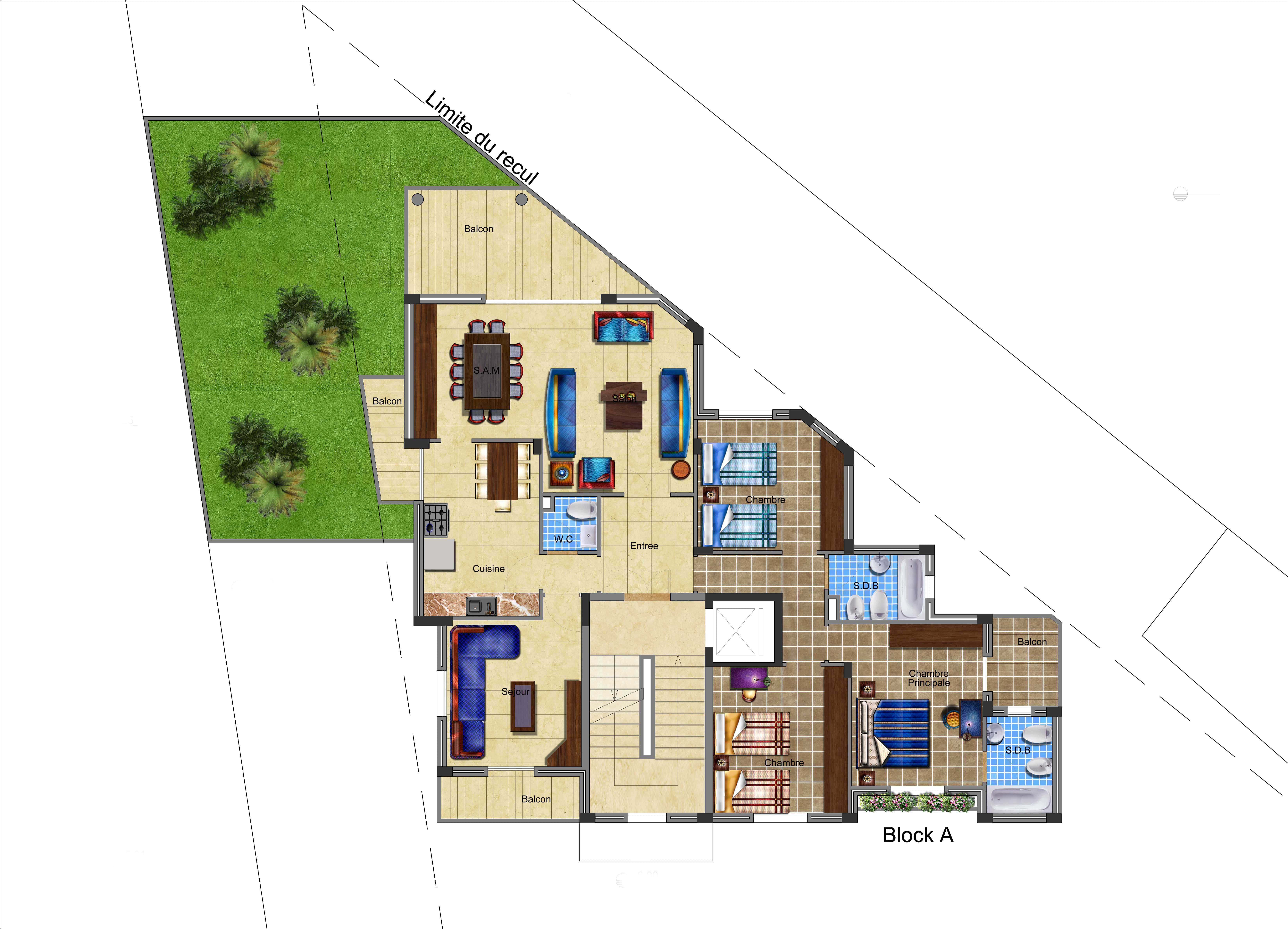 Floor Plan: Block A Dhour Amioun