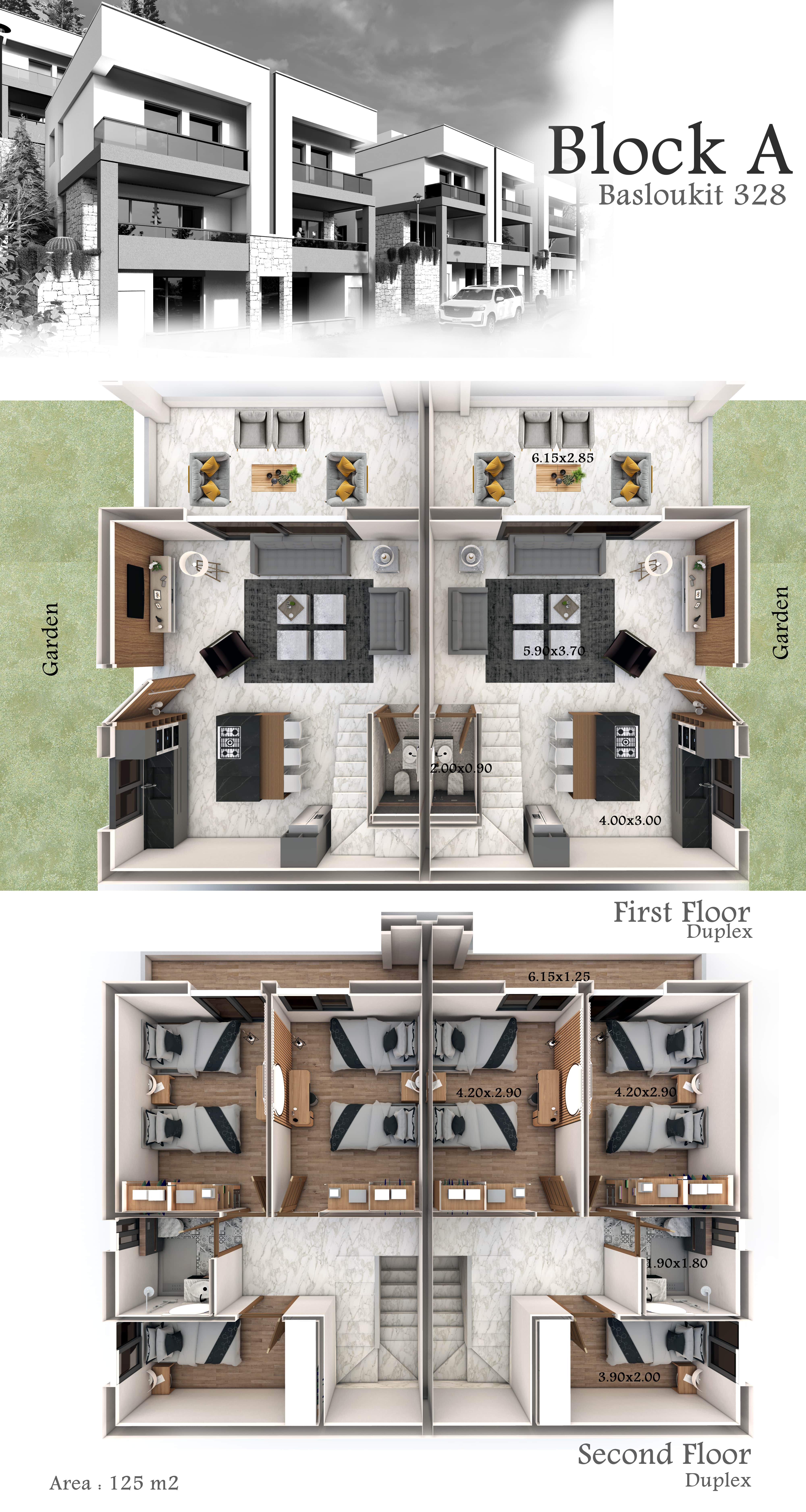 Block A duplex floor plan